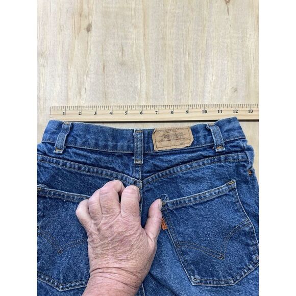 VTG 1970s SUPER HIGH-WAIST Levi's Orange Tab DARK INDIGO WASH Jeans Sz-24 Waist - Picture 6 of 7